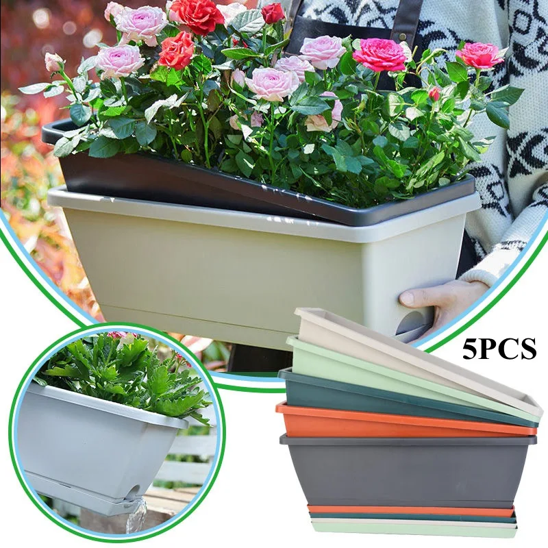 5PCS Extra Large Planting Trough Family Balcony Planting Rectangular Flower Pot, with Tray Vegetables Planting Groove Plant Pots
5PCS Extra Large Planting Trough Family Balcony Planting Rectangular Flower Pot, with Tray Vegetables Planting Groove Plant Pots