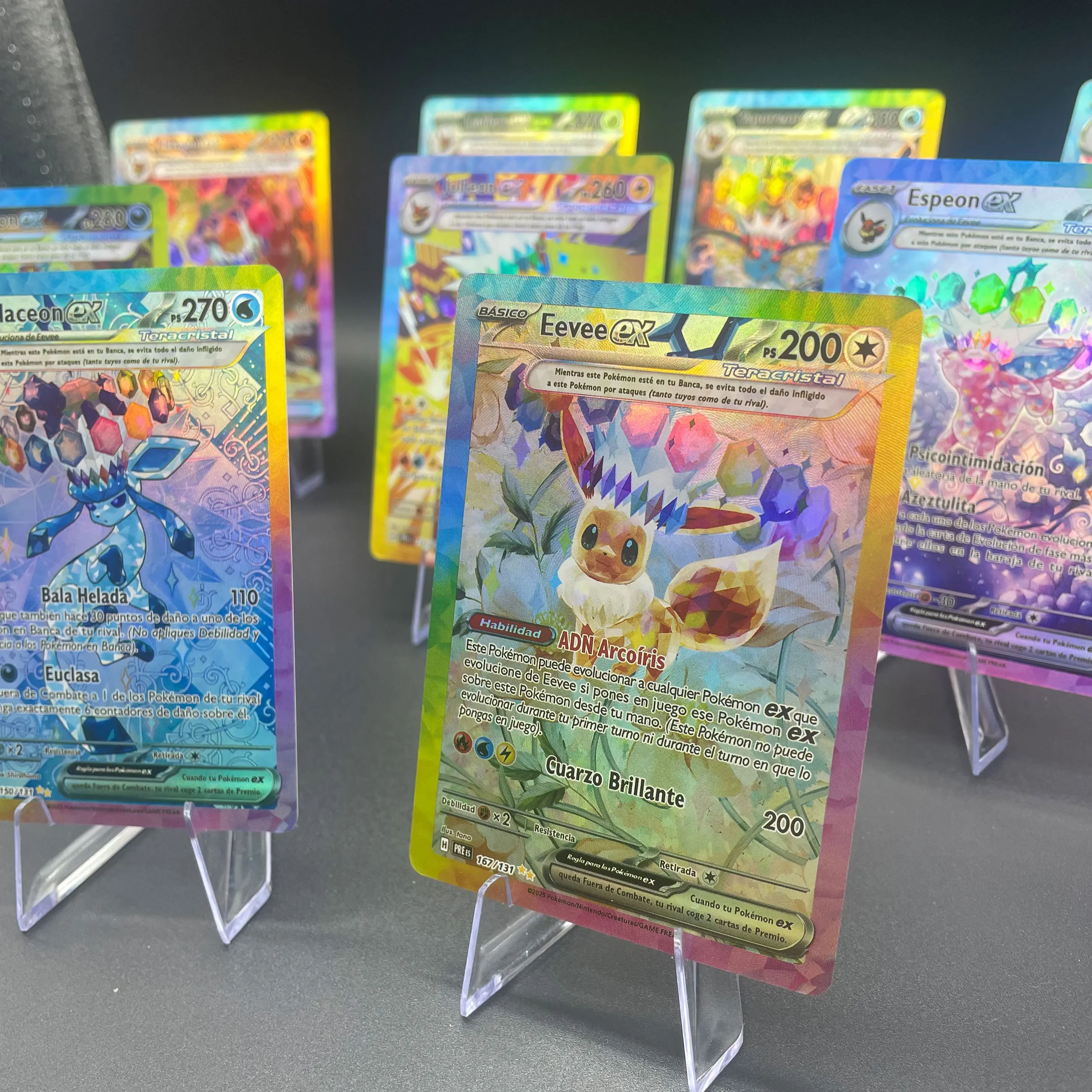 Аниме Ptcg Diy Домашняя испанская Eeveelution Ex Umbreon Vmax Vaporeon Преломление Флэш-карта Коллекционная карта Подарочная игрушка
Аниме Ptcg Diy Домашняя испанская Eeveelution Ex Umbreon Vmax Vaporeon Преломление Флэш-карта Коллекционная карта Подарочная игрушка