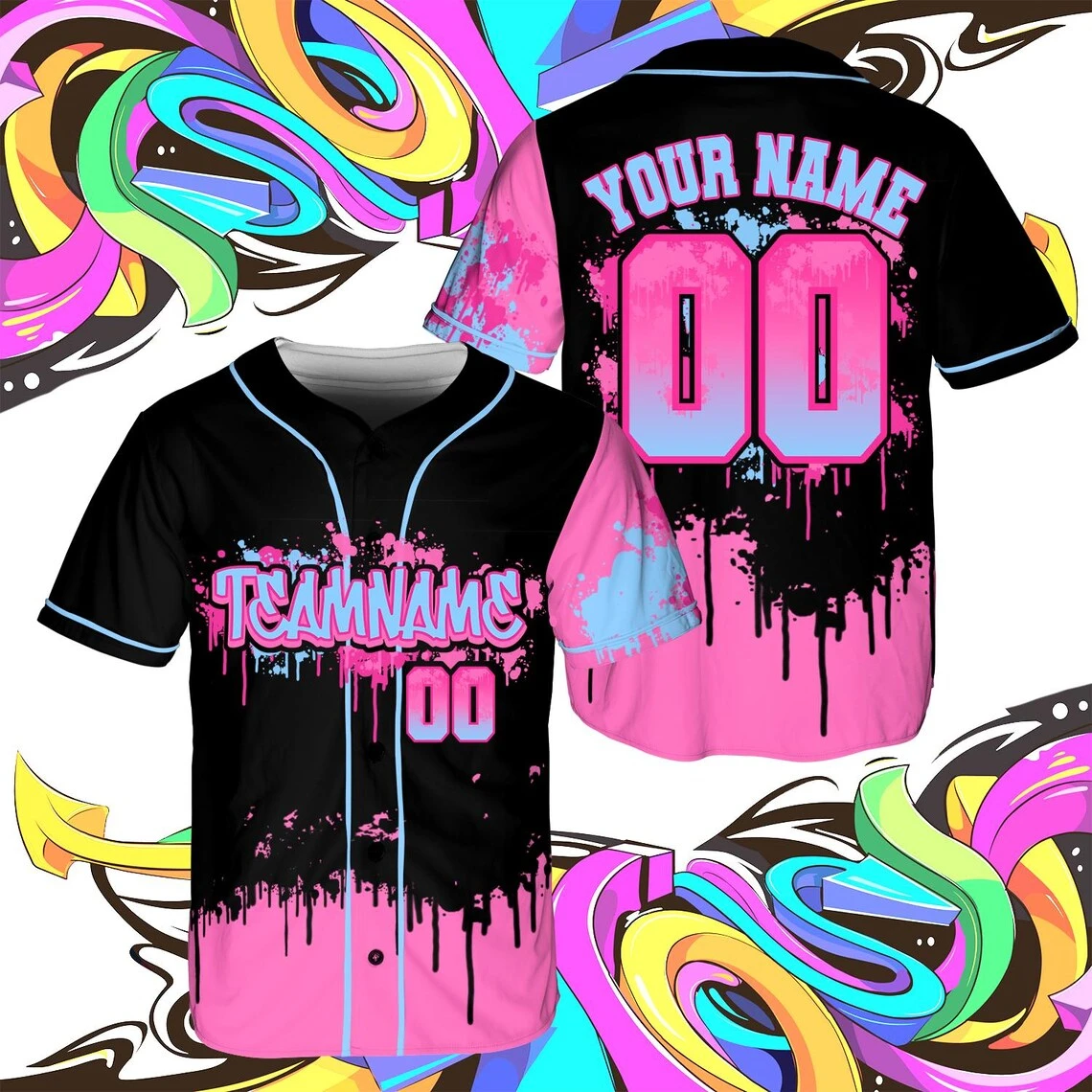 Modern American Street Graffiti Custom Baseball Jersey Personalized Team Name Number Loose Unisex Sports Tee Trendy Casual Tops
Modern American Street Graffiti Custom Baseball Jersey Personalized Team Name Number Loose Unisex Sports Tee Trendy Casual Tops