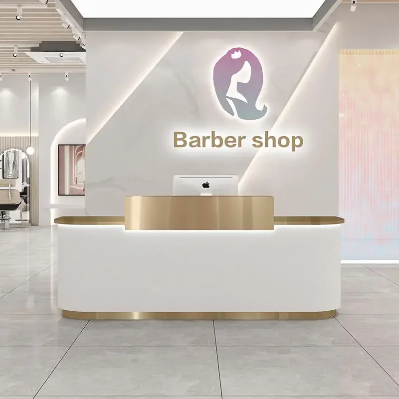 Stainless Steel Gold Plated Reception Desk Beauty Salon White Gold Front Counter Reception Desk For Sale
Stainless Steel Gold Plated Reception Desk Beauty Salon White Gold Front Counter Reception Desk For Sale