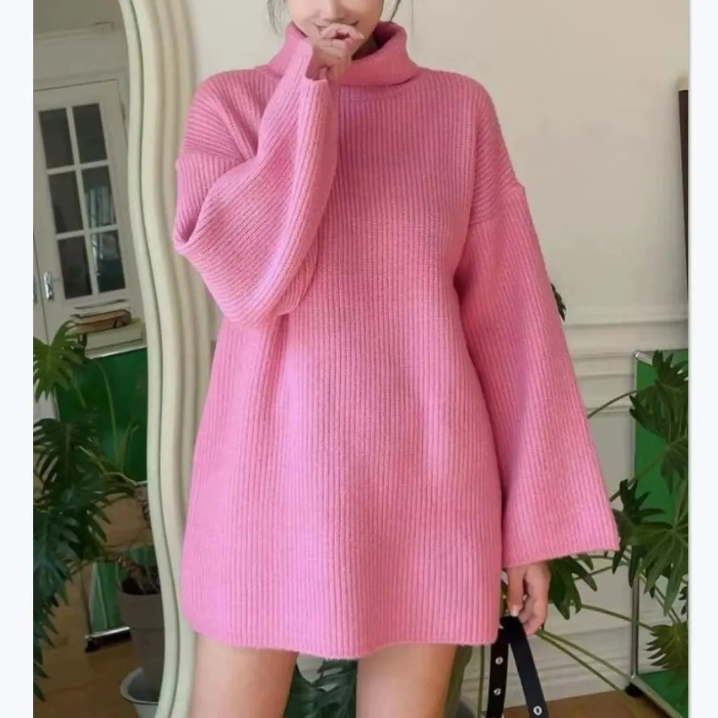 Women's Turtleneck Knitwear Loose Lazy Style Pure Color Pullover Top for Autumn And Winter New Design Export Loose Fit
Women's Turtleneck Knitwear Loose Lazy Style Pure Color Pullover Top for Autumn And Winter New Design Export Loose Fit