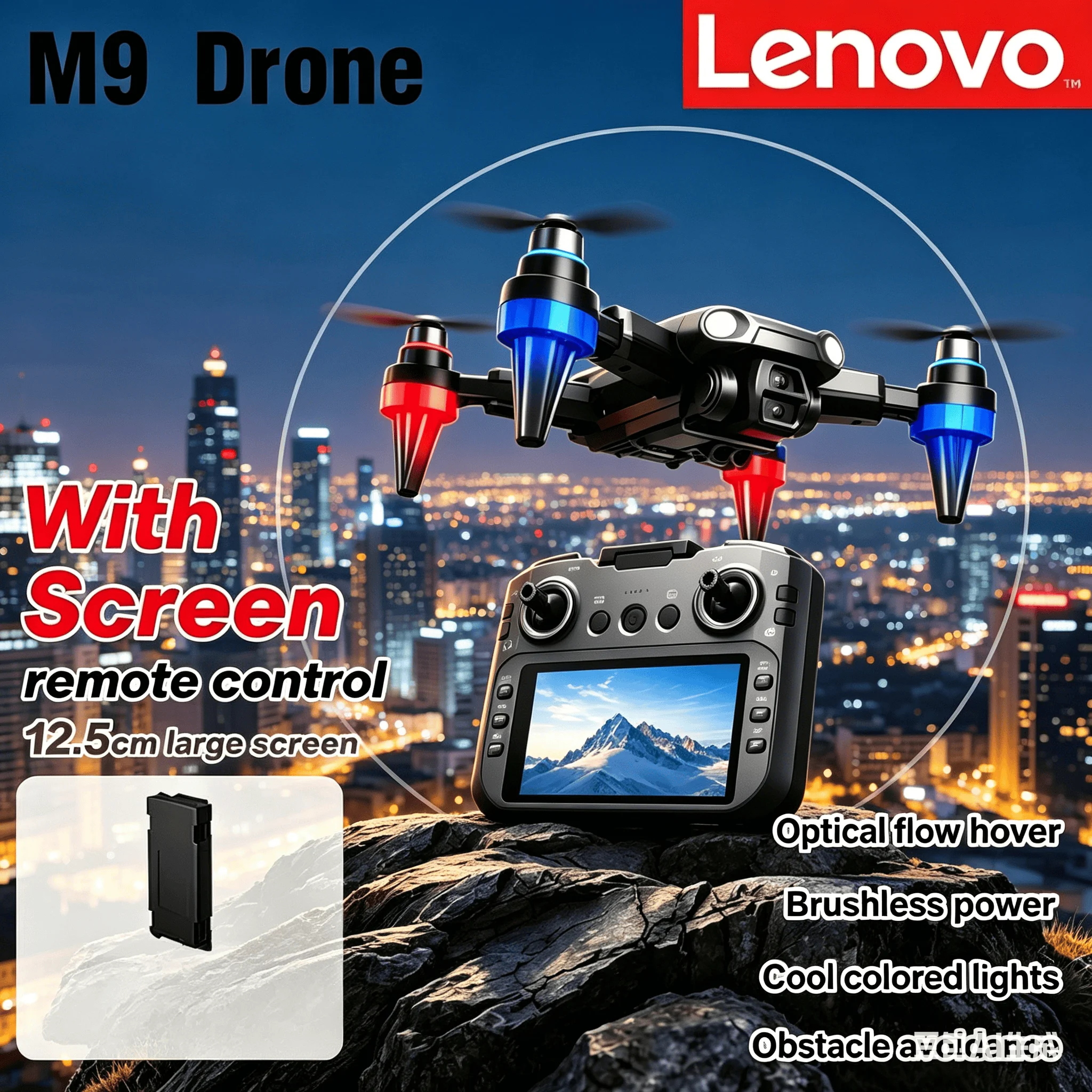 Lenovo M9 GPS Drone, 4K HD Dual Camera, 5G WiFi, Brushless Motor, Altitude Hold, Headless Mode, Foldable RC Quadcopter
Lenovo M9 GPS Drone, 4K HD Dual Camera, 5G WiFi, Brushless Motor, Altitude Hold, Headless Mode, Foldable RC Quadcopter