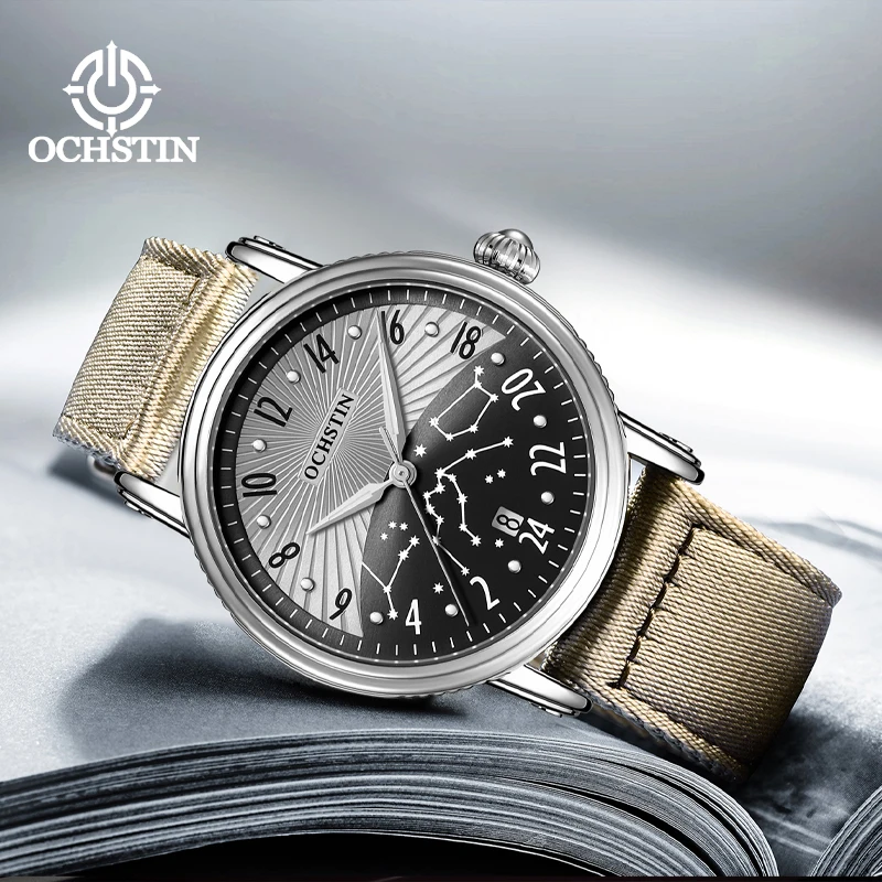 OCHSTIN Hot Men's Mineral Hardened Glass Waterproof Leather Strap Woven Nylon Strap Fully Automatic Mechanical Movement Watches
OCHSTIN Hot Men's Mineral Hardened Glass Waterproof Leather Strap Woven Nylon Strap Fully Automatic Mechanical Movement Watches