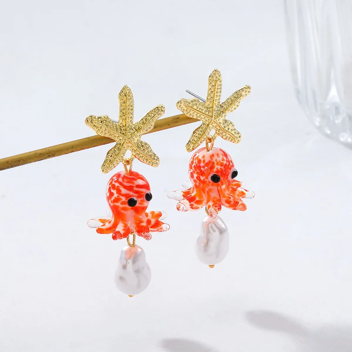 Funny Octopus Earrings Unique Glass Octopus Pendant Long Earrings Unique Marine Animal Series Cute Goldfish Earrings Wholesale 
Funny Octopus Earrings Unique Glass Octopus Pendant Long Earrings Unique Marine Animal Series Cute Goldfish Earrings Wholesale