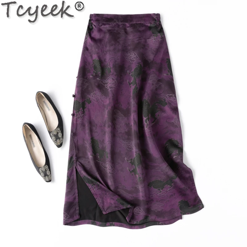 Tcyeek 100% Mulberry Silk Skirts for Woman 2024 45mm Real Silk Spring Summer Clothes Women's Elegant Skirts Split Skirt Hip Wrap
Tcyeek 100% Mulberry Silk Skirts for Woman 2024 45mm Real Silk Spring Summer Clothes Women's Elegant Skirts Split Skirt Hip Wrap