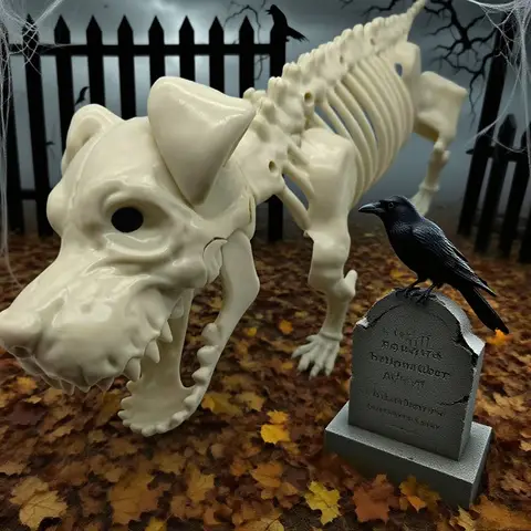 Halloween horror cão esqueleto prop para casa assombrada fuga sala decoração realista ossos caninos assustador ornamento