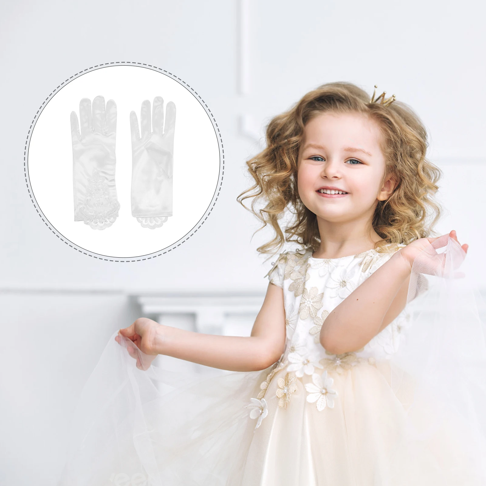 White Kids Gloves Delicate Lace for Flower Girl Party Performance Short Length Polyester Embroidery Stage Accessories
White Kids Gloves Delicate Lace for Flower Girl Party Performance Short Length Polyester Embroidery Stage Accessories