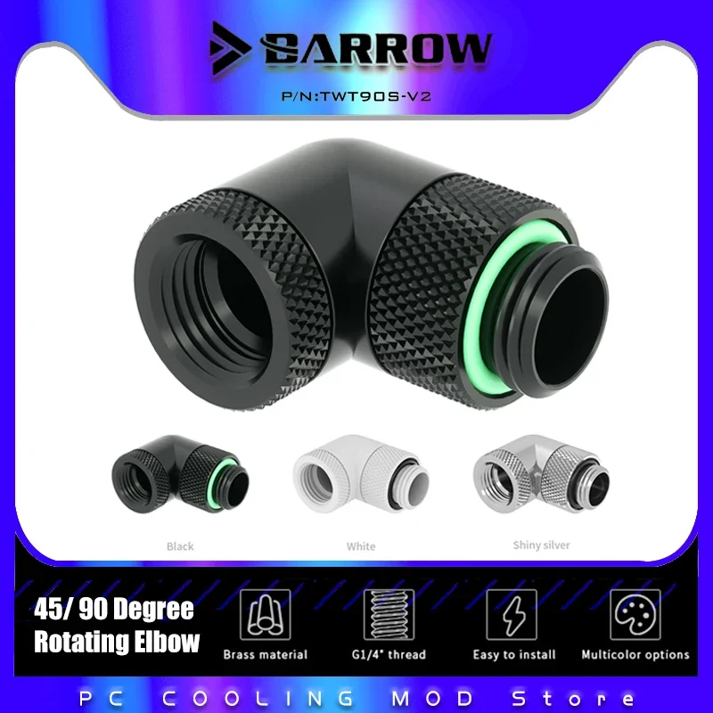 Barrow G1/4 вращающийся на 360° фитинг, двойной поворотный адаптер 45/90 градусов (папа-мама) для водяного охлаждения компьютера TWT90S-V2 TWT45S
Barrow G1/4 вращающийся на 360° фитинг, двойной поворотный адаптер 45/90 градусов (папа-мама) для водяного охлаждения компьютера TWT90S-V2 TWT45S