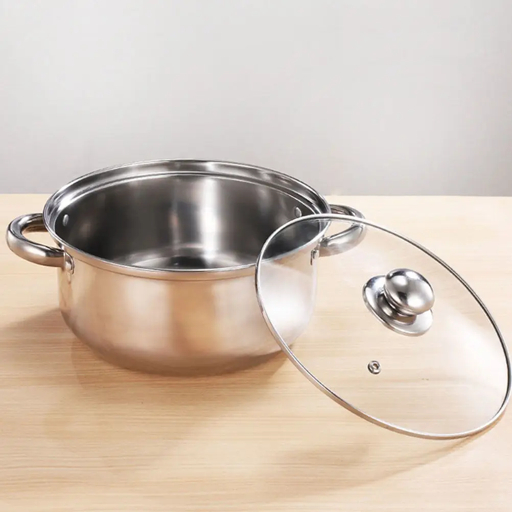 1Pcs Stainless Steel Soup Pot Brushed Surface Non-Leak Stockpot Glass Lid Multi-Functional Kitchen Cookware
1Pcs Stainless Steel Soup Pot Brushed Surface Non-Leak Stockpot Glass Lid Multi-Functional Kitchen Cookware