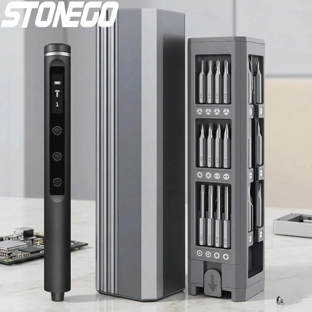 Electric Screwdriver Set with 42 Magnetic Bits and 5 Torque Settings for iPhone Camera PC Laptop Mini Power Tool Kit
Electric Screwdriver Set with 42 Magnetic Bits and 5 Torque Settings for iPhone Camera PC Laptop Mini Power Tool Kit