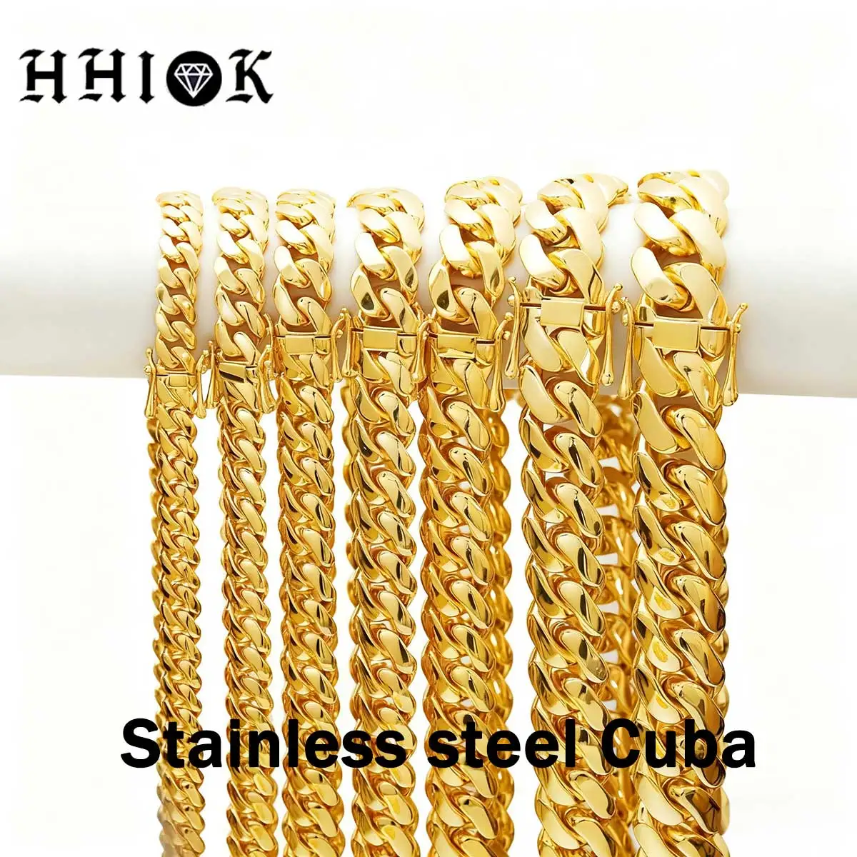 Popular Cuban Necklace 316 Stainless Steel 18k Gold Plated Cuban Chain Rap Singer Accessories Artificial Polishing Chain
Popular Cuban Necklace 316 Stainless Steel 18k Gold Plated Cuban Chain Rap Singer Accessories Artificial Polishing Chain