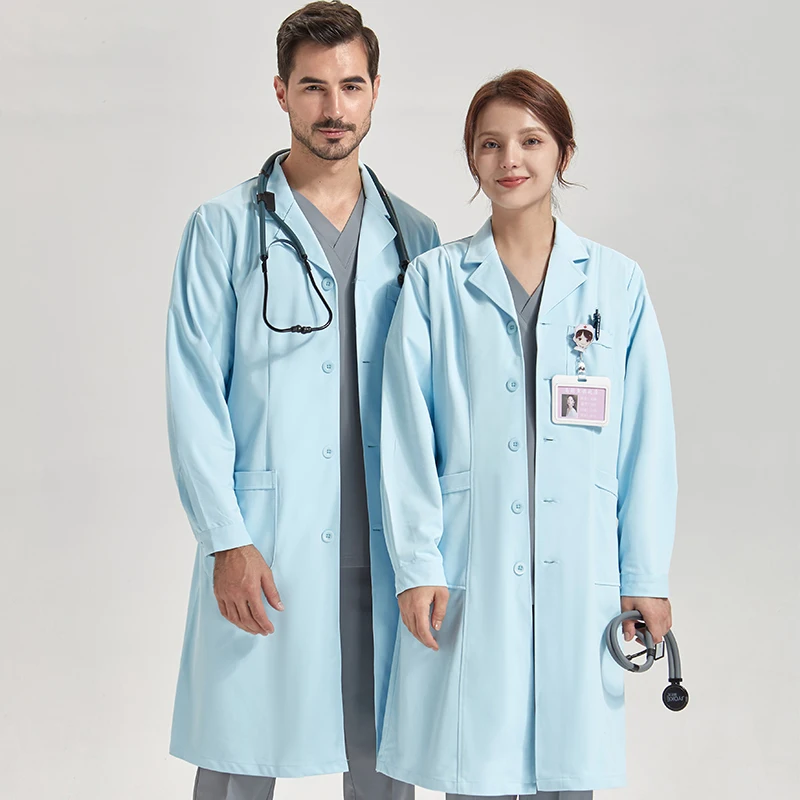 Blue Lab Coat for Women Men Anti Static Stretch Dual Anti-Wrinkle Silhouettes Doctor Lab Coats Slim Fit Mid-Thigh White Robe 706
Blue Lab Coat for Women Men Anti Static Stretch Dual Anti-Wrinkle Silhouettes Doctor Lab Coats Slim Fit Mid-Thigh White Robe 706