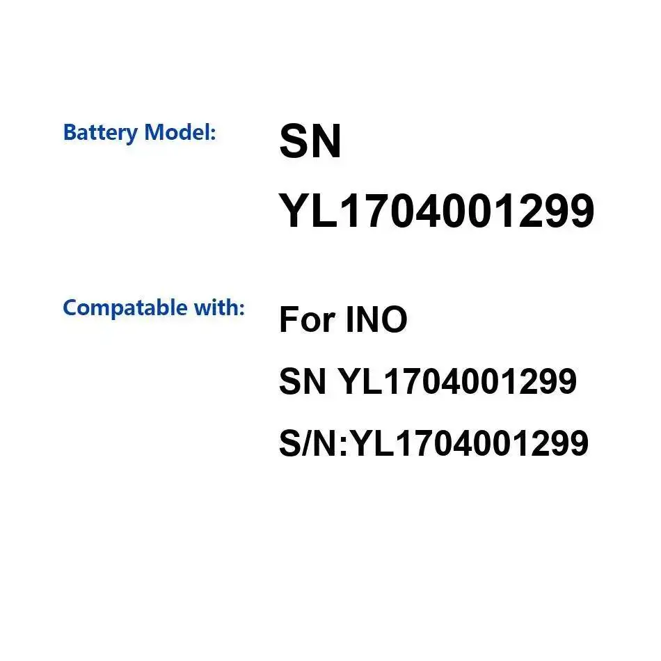 Mobile Phone Battery For Ino SN YL1704001299 S N:YL1704001299 2800mAh Fast Charging
Mobile Phone Battery For Ino SN YL1704001299 S N:YL1704001299 2800mAh Fast Charging