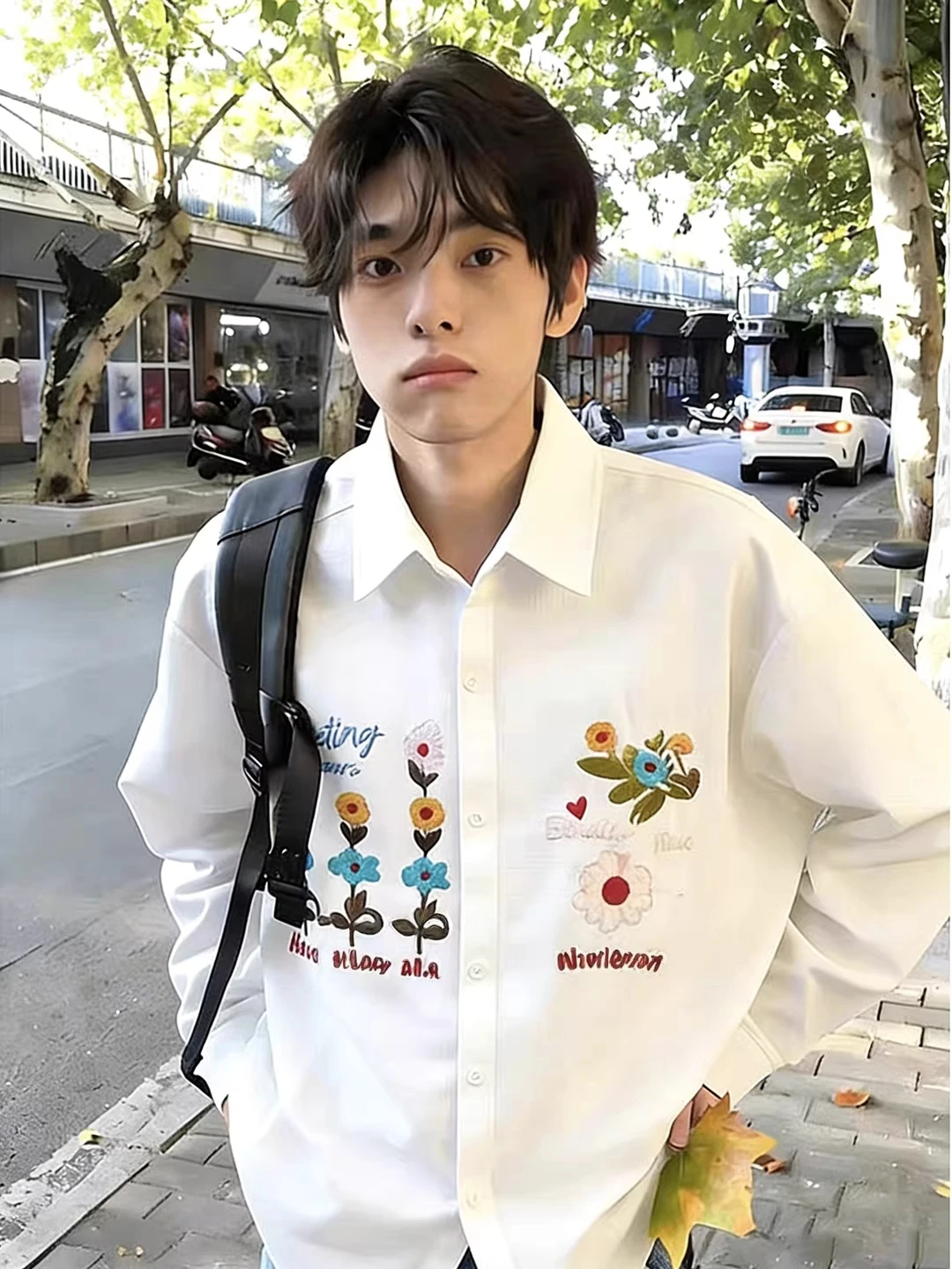 Youthful Floral Embroidery Long Sve White Wfle irt Men's Spring Design Cleanfit irt Jaet Loose Fit Casual Sle Po...
Youthful Floral Embroidery Long Sve White Wfle irt Men's Spring Design Cleanfit irt Jaet Loose Fit Casual Sle Po...