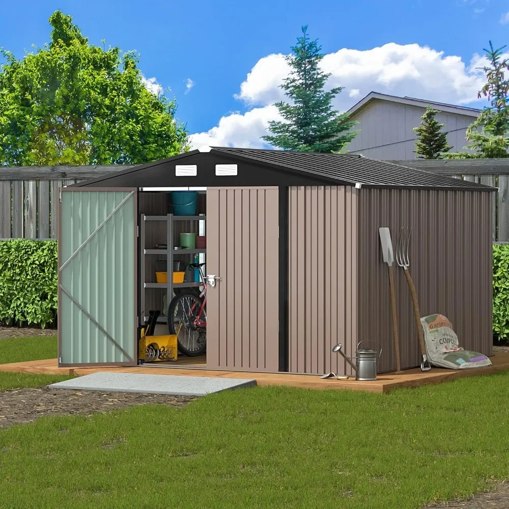 Outdoor Storage Shed 10x10 Ft, Outdoor Shed and Outdoor Storage Metal Galvanized Steel for Backyard with Lockable Door
Outdoor Storage Shed 10x10 Ft, Outdoor Shed and Outdoor Storage Metal Galvanized Steel for Backyard with Lockable Door
