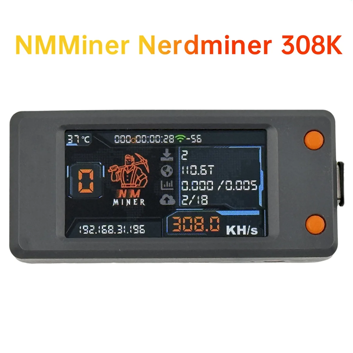 NMMiner Nerdminer 308KH/S Hashrate BTC Solo Lottery Miner Bitcoin Crypto Miner BTC Miner Nerd Miner with Color ScreenJAS
NMMiner Nerdminer 308KH/S Hashrate BTC Solo Lottery Miner Bitcoin Crypto Miner BTC Miner Nerd Miner with Color ScreenJAS