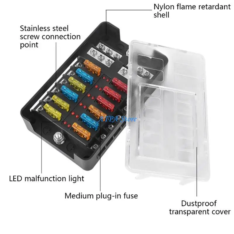 U13C Versatile 6/12 Way Fuses Box Upgrades for Adding Or Upgrading Vehicle Electroni
U13C Versatile 6/12 Way Fuses Box Upgrades for Adding Or Upgrading Vehicle Electroni