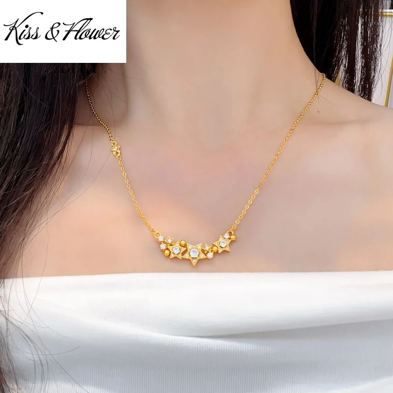 KISS&FLOWER 24KT Gold Star Necklace+Earrings+Ring For Women Wedding Party Birthday Christmas Bride Mother Girl Lady Gifts JS5113
KISS&FLOWER 24KT Gold Star Necklace+Earrings+Ring For Women Wedding Party Birthday Christmas Bride Mother Girl Lady Gifts JS5113