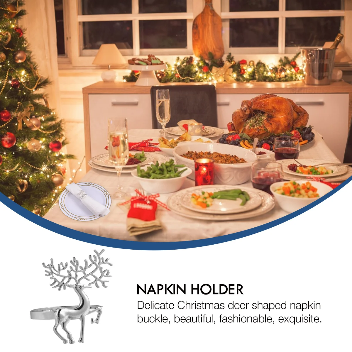 6Pcs Christmas Napkin Holders Deer Shaped Alloy Ring Party Decoration Tableware Dinner Napkin Accessory Table Supplies
6Pcs Christmas Napkin Holders Deer Shaped Alloy Ring Party Decoration Tableware Dinner Napkin Accessory Table Supplies