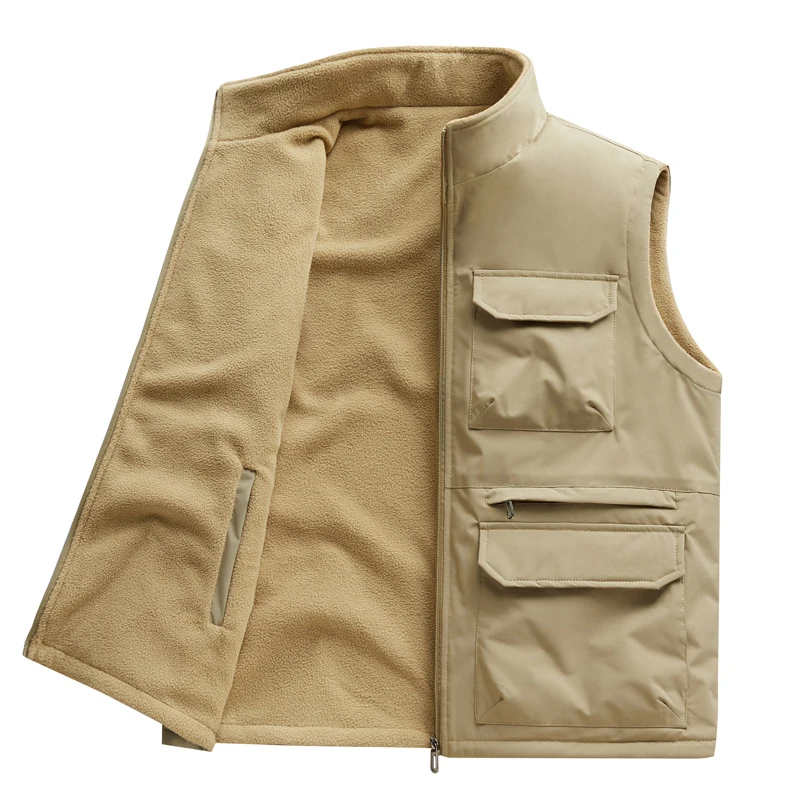 Outdoor Multi Pocket Velvet Workwear Vest Men's Casual Fishing Vest Men Double-sided Vest High-Quality Men Design Leisure Vest
Outdoor Multi Pocket Velvet Workwear Vest Men's Casual Fishing Vest Men Double-sided Vest High-Quality Men Design Leisure Vest