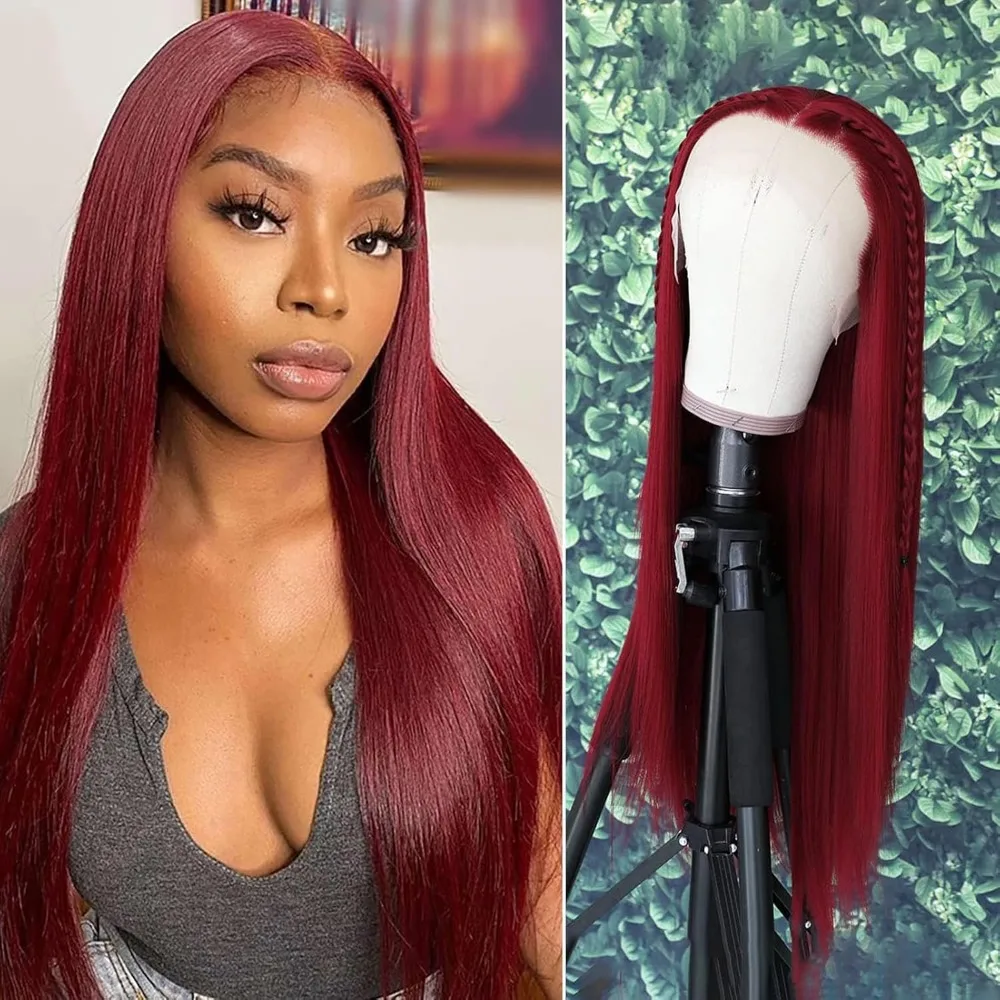 220 Density 99J Burgundy 13x4 Colored Human Hair Lace Front Wig 13x6 HD Lace Frontal Wigs Bone Straight 100% Human Hair Wig 40In
220 Density 99J Burgundy 13x4 Colored Human Hair Lace Front Wig 13x6 HD Lace Frontal Wigs Bone Straight 100% Human Hair Wig 40In