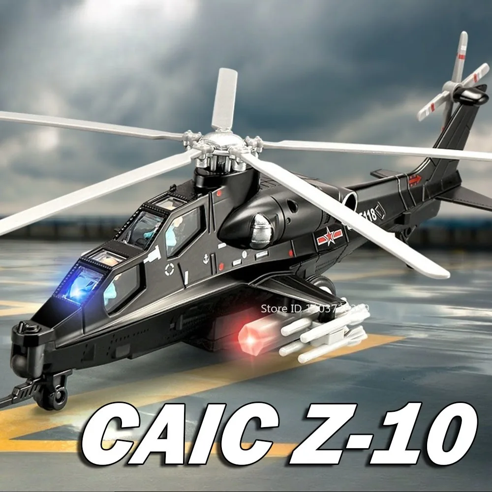 24.5CM Scale CAIC Z-10 Helicopter Model Toys Metal Diecast Military Aircraft Model Sound Light Pull Back Ornament for Kids Gifts
24.5CM Scale CAIC Z-10 Helicopter Model Toys Metal Diecast Military Aircraft Model Sound Light Pull Back Ornament for Kids Gifts