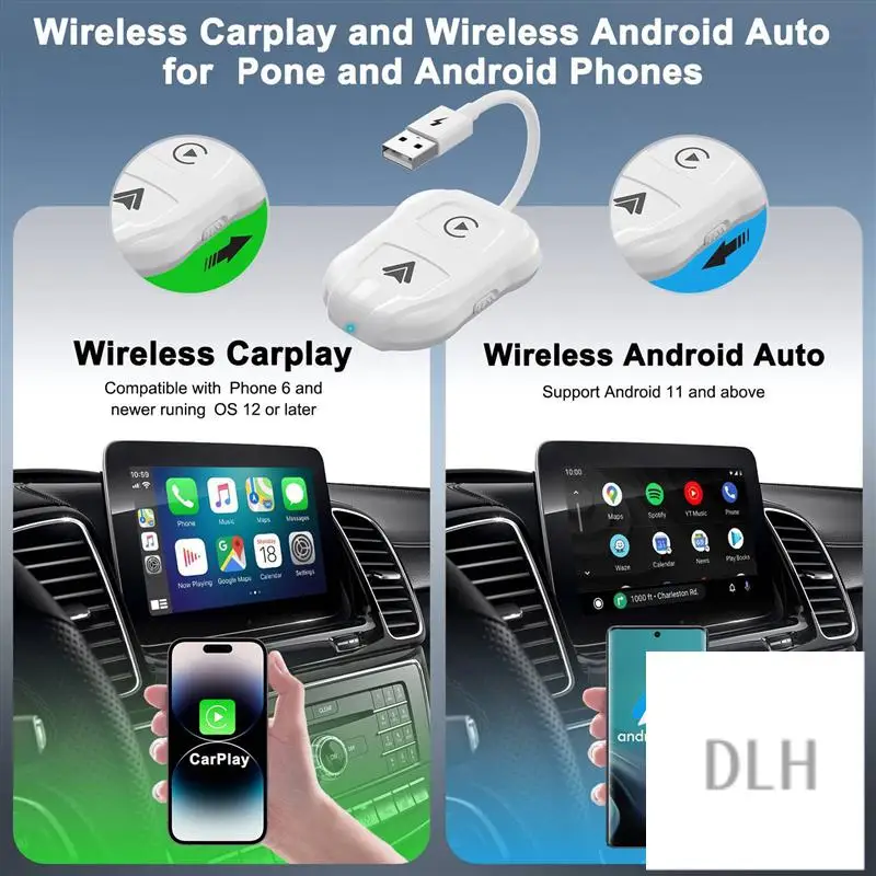 VO-2PCS 2 в 1 беспроводной Carplay для и Android Auto беспроводной Carplay Dongle для проводов Carplay и Android, простой в использовании
VO-2PCS 2 в 1 беспроводной Carplay для и Android Auto беспроводной Carplay Dongle для проводов Carplay и Android, простой в использовании