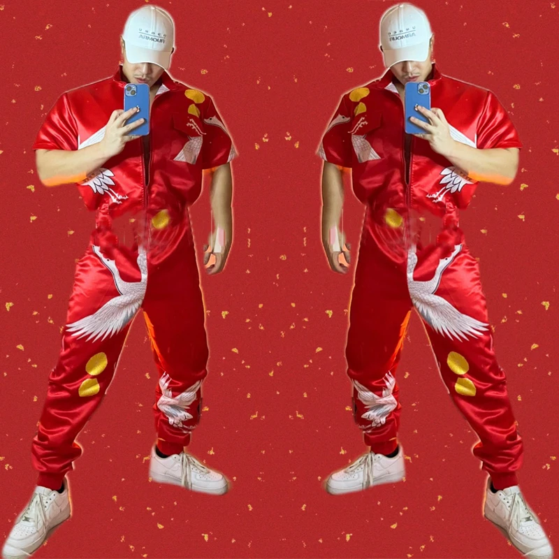 Bar Nightclub Singer Ds Dj Gogo Costume Men Red Zipper Jumpsuit Pole Dance Wear Male Party Stage Jazz Clothes Outfit XS3505
Bar Nightclub Singer Ds Dj Gogo Costume Men Red Zipper Jumpsuit Pole Dance Wear Male Party Stage Jazz Clothes Outfit XS3505