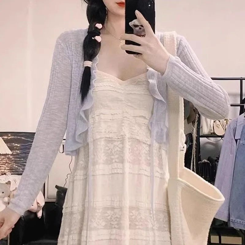 Knitted Sweater Women Cardigans Lace-up V-Neck Sunscreen Knit Sweater Cardigan Women Tops New Long Sleeve Sueters De Mujer Q3458
Knitted Sweater Women Cardigans Lace-up V-Neck Sunscreen Knit Sweater Cardigan Women Tops New Long Sleeve Sueters De Mujer Q3458