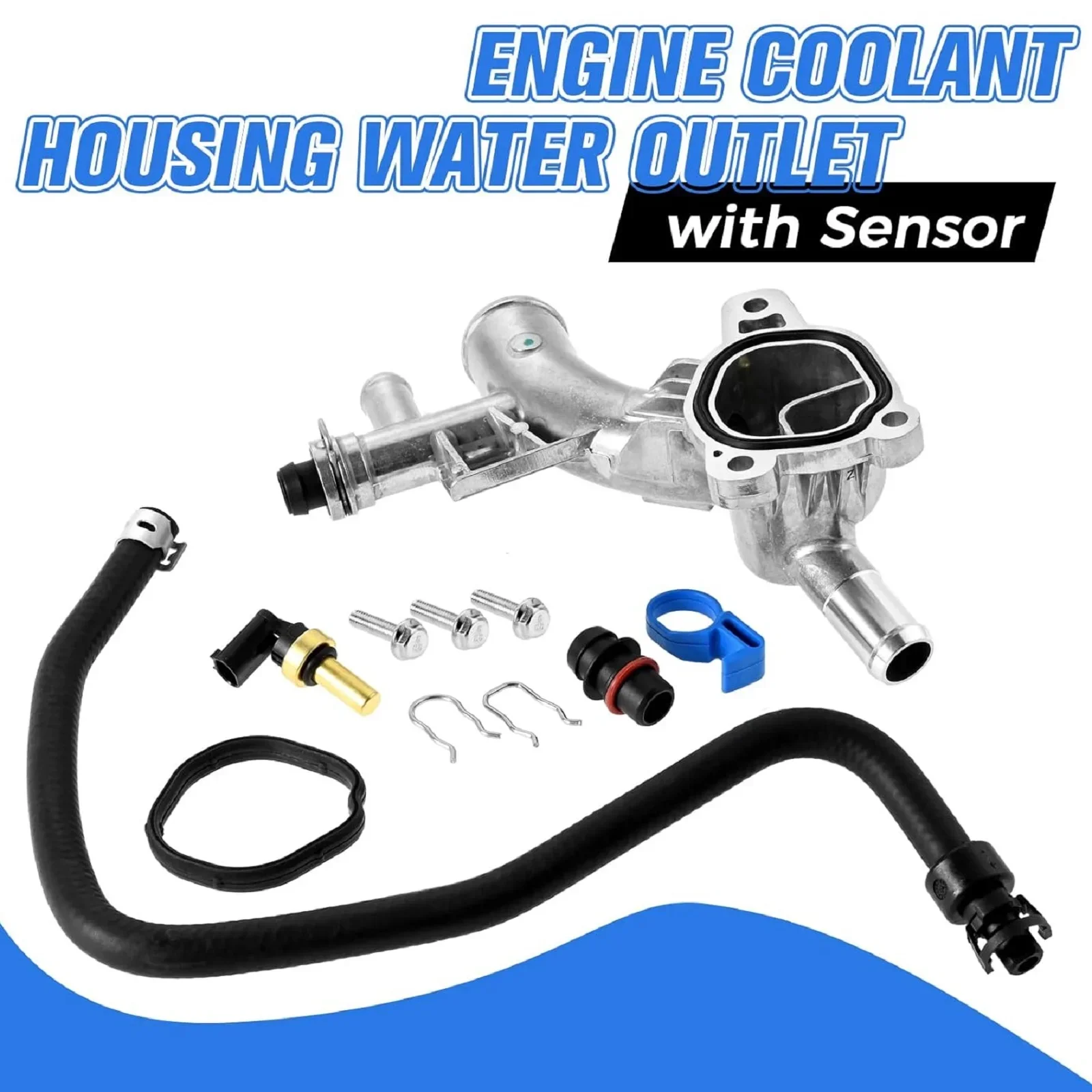 Car Engine Coolant Housing Water Outlet Sensor Kit 25193922 13251447 902846 for Chevy Cruze Sonic Trax Buick Encore 1.4L 2011-21
Car Engine Coolant Housing Water Outlet Sensor Kit 25193922 13251447 902846 for Chevy Cruze Sonic Trax Buick Encore 1.4L 2011-21