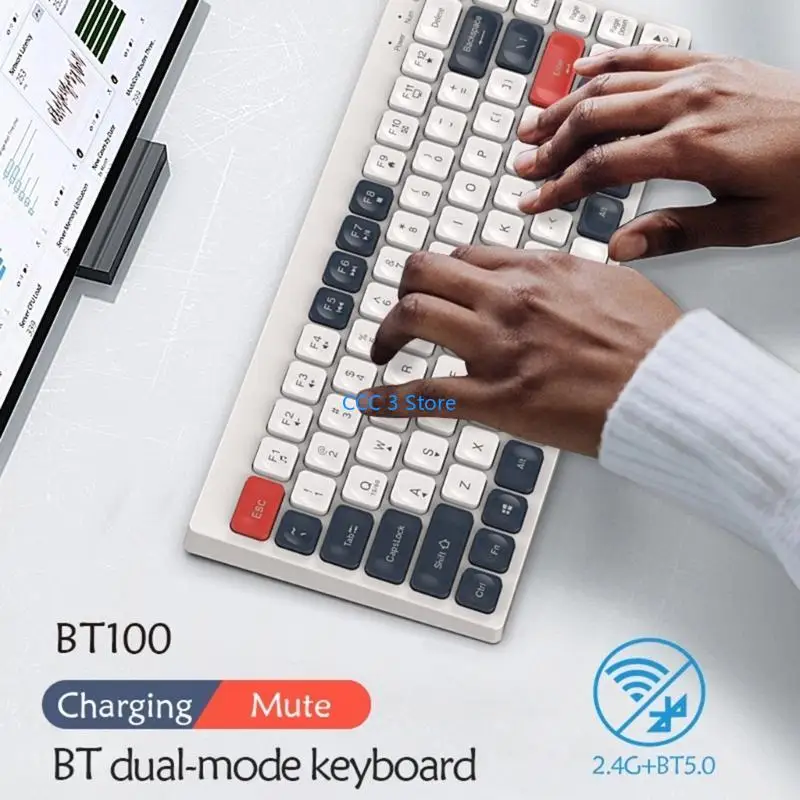 97BF BT100 Wireless Membrane Keyboard Double Modes 2.4GHz Bluetooth-compatible Rechargable Mini Keypad for Desktop Computer
97BF BT100 Wireless Membrane Keyboard Double Modes 2.4GHz Bluetooth-compatible Rechargable Mini Keypad for Desktop Computer