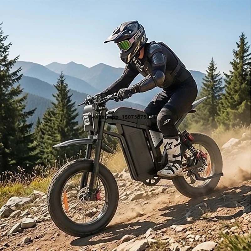 Bopzin 3000W 60V 35Ah Stealth Bomber Electric Full Suspension Mountain Off-Road EBike Electric Dirt Motorcycle Hub Motor Bicycle
Bopzin 3000W 60V 35Ah Stealth Bomber Electric Full Suspension Mountain Off-Road EBike Electric Dirt Motorcycle Hub Motor Bicycle