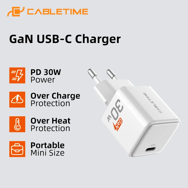 CABLETIME PD Зарядное устройство GaN 30 Вт PD QC 3.0 Быстрое зарядное устройство USB C Зарядное устройство для телефона типа C Быстрая зарядка для iPhone 16 pro Macbook Ноутбук
CABLETIME PD Зарядное устройство GaN 30 Вт PD QC 3.0 Быстрое зарядное устройство USB C Зарядное устройство для телефона типа C Быстрая зарядка для iPhone 16 pro Macbook Ноутбук