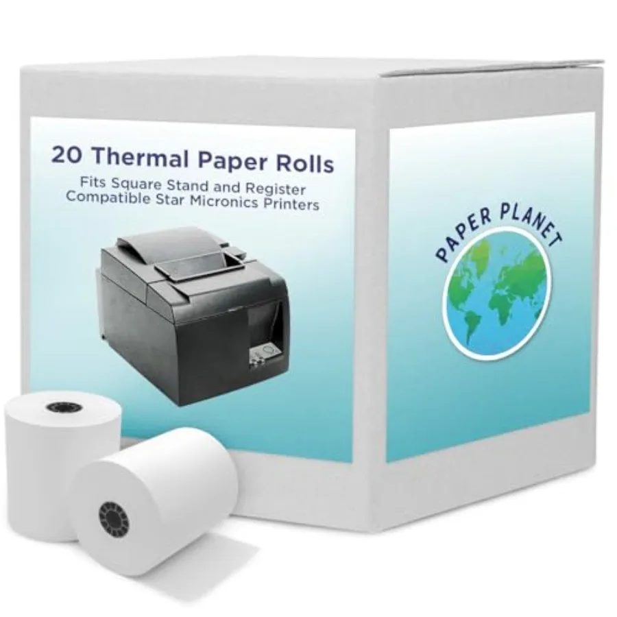 Thermal Paper for Square POS Stand and Register Star Micronics TSP143IIIU Printer by Paper Planet 20 Rolls
Thermal Paper for Square POS Stand and Register Star Micronics TSP143IIIU Printer by Paper Planet 20 Rolls