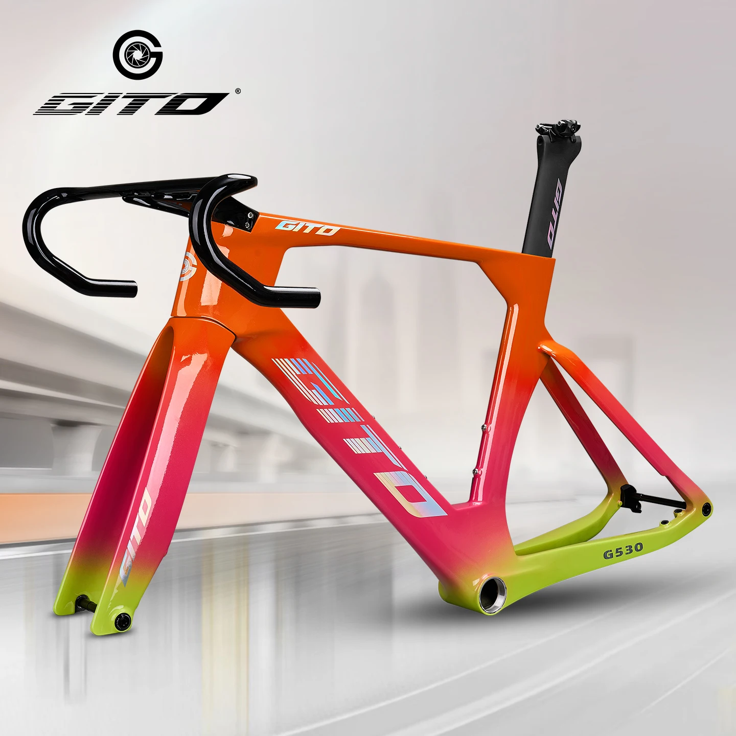 GITO Carbon Fiber Road Bike Frame Racing for Cycling Racing Bicycles Lightweight Equipment Toray T800 Flat Mount Disc Brake
GITO Carbon Fiber Road Bike Frame Racing for Cycling Racing Bicycles Lightweight Equipment Toray T800 Flat Mount Disc Brake