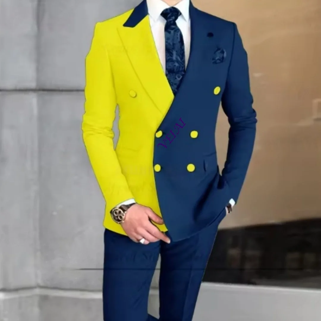 CustomizedFashion Navy Blue Splicing Suit Sets For Men Male Slim Fit Outfits Evening Dinner Tailor-made Formal Blazer Pants 2 Pi
CustomizedFashion Navy Blue Splicing Suit Sets For Men Male Slim Fit Outfits Evening Dinner Tailor-made Formal Blazer Pants 2 Pi