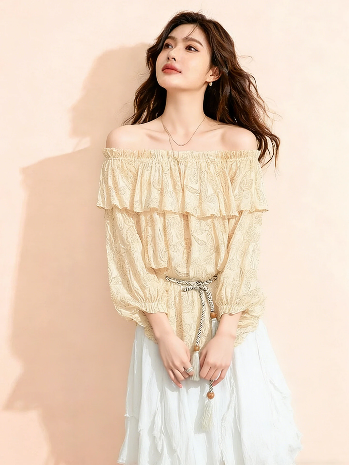 Sweet Floral Print Chiffon Shirt Long Sleeve Comfortable One-Shoulder Spring Fashion Elegant Loose Fit Women's Top
Sweet Floral Print Chiffon Shirt Long Sleeve Comfortable One-Shoulder Spring Fashion Elegant Loose Fit Women's Top