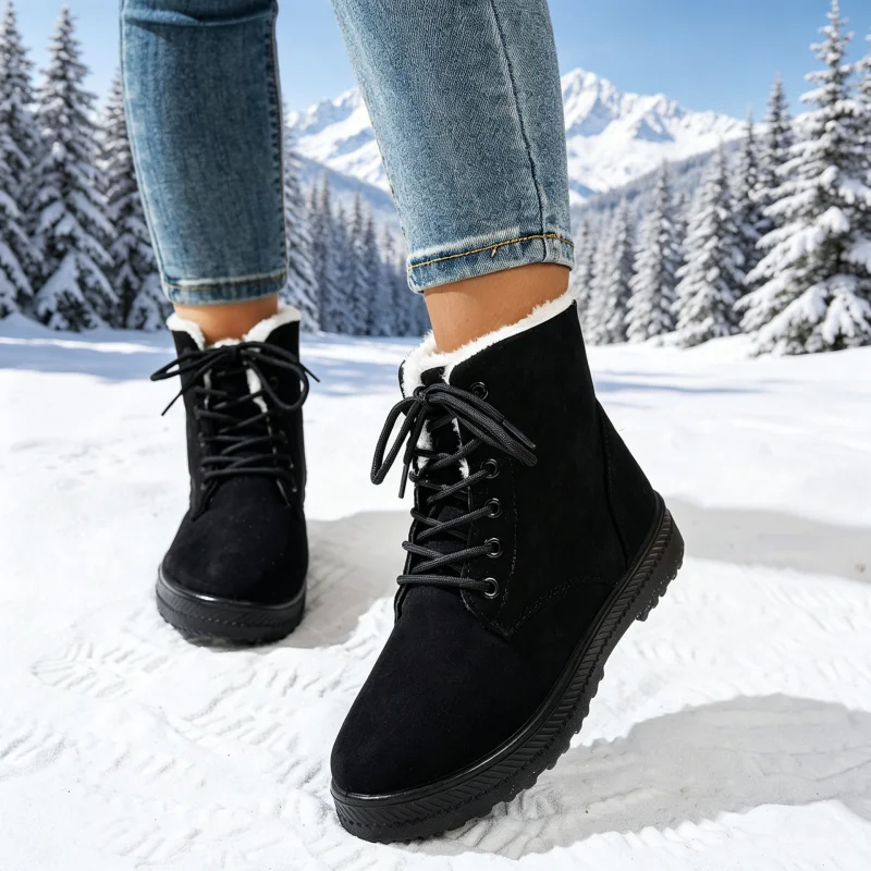Women's snow boots with thick fleece, warm and waterproof cotton boots, outdoor casual sports shoes, comfortable and breathable
Women's snow boots with thick fleece, warm and waterproof cotton boots, outdoor casual sports shoes, comfortable and breathable