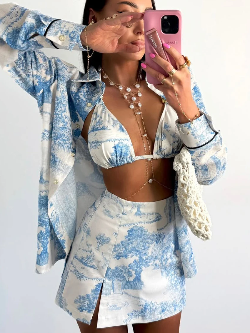 Marthaqiqi Printing Women Pajamas 3 Piece Suit Lingerie Sleepwear Long Sleeve Robe Turn-Down Collar Nightgown Shorts Nightie Set
Marthaqiqi Printing Women Pajamas 3 Piece Suit Lingerie Sleepwear Long Sleeve Robe Turn-Down Collar Nightgown Shorts Nightie Set