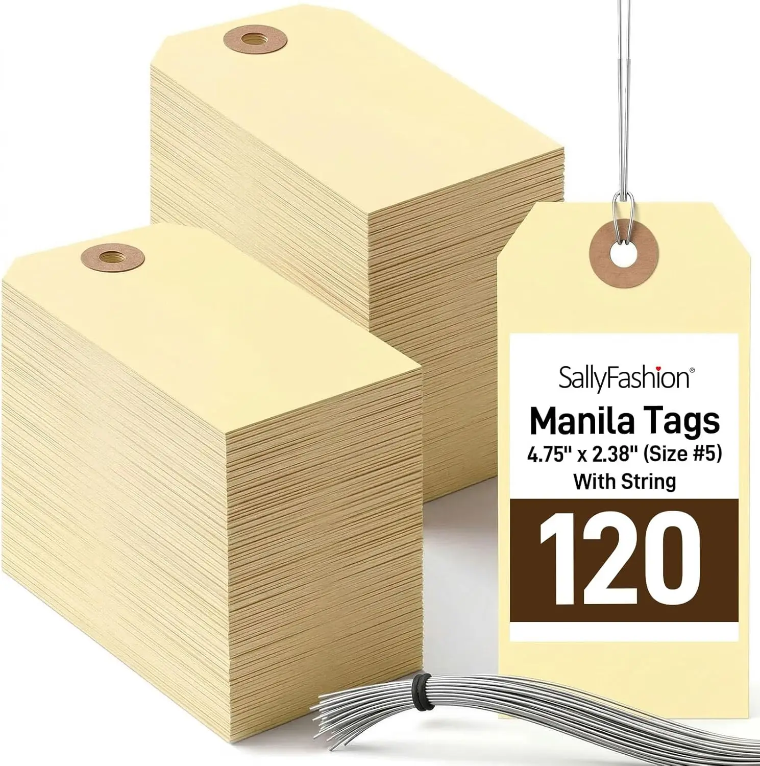 120 PCS Manila Tags with Wire for Shipping, Inventory, Price, Gift, Retail, Crafts, Warehouse & Office
120 PCS Manila Tags with Wire for Shipping, Inventory, Price, Gift, Retail, Crafts, Warehouse & Office