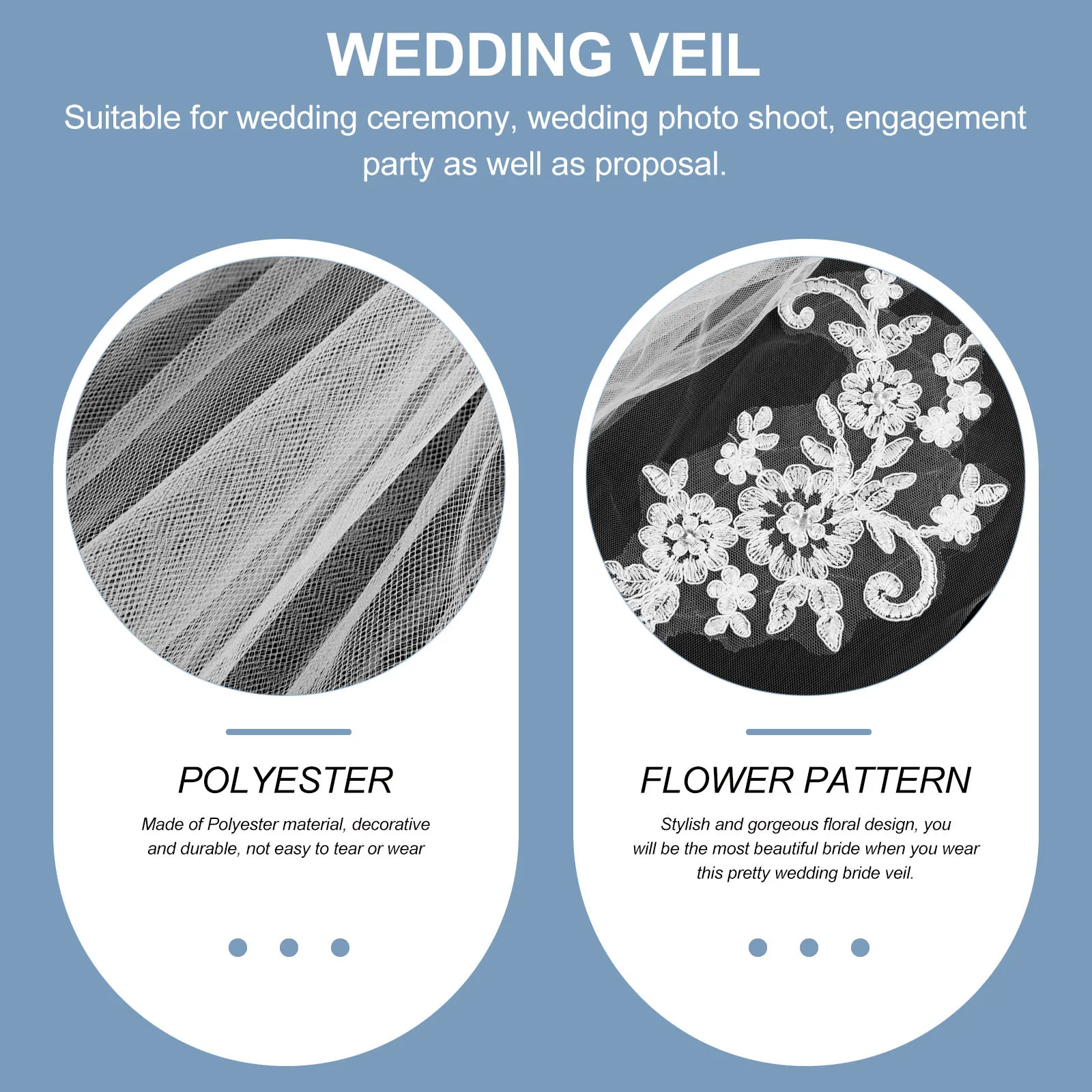 1 Tier Bridal Veil Floral Design Bride Wedding Veil Easy Attach Suitable for Wedding Proposal Veils for Brides
1 Tier Bridal Veil Floral Design Bride Wedding Veil Easy Attach Suitable for Wedding Proposal Veils for Brides