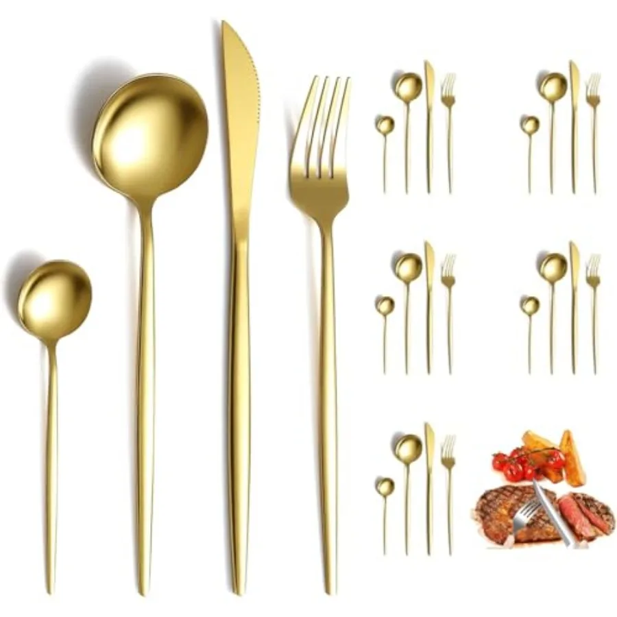 Stainless Steel Cutlery Set with 24 Pieces, Stainless Steel for 6 People Hard Stainless Steel Cutlery with S
Stainless Steel Cutlery Set with 24 Pieces, Stainless Steel for 6 People Hard Stainless Steel Cutlery with S