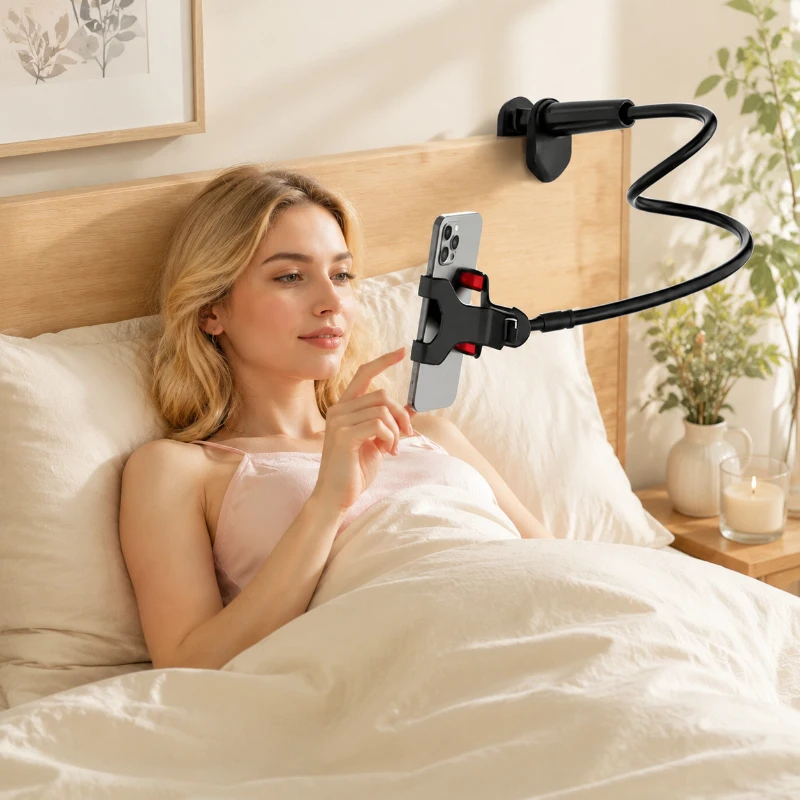 Flexible Gooseneck Phone Holder 100CM, Lazy Bedside Desktop Clamp Stand with Handle for Overhead Shooting and Live Streaming
Flexible Gooseneck Phone Holder 100CM, Lazy Bedside Desktop Clamp Stand with Handle for Overhead Shooting and Live Streaming