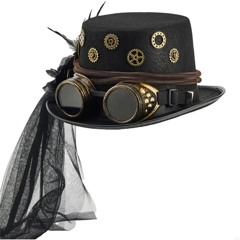 Steampunks Themed Mesh Veils Top Cap With Adjustable Goggle Decors Fashion Accessory Halloween Costume Hats Y08E
Steampunks Themed Mesh Veils Top Cap With Adjustable Goggle Decors Fashion Accessory Halloween Costume Hats Y08E