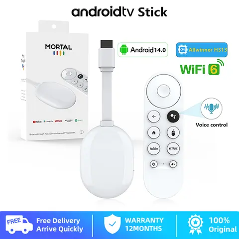 Android 14 U11 TV Stick 2GB 16GB Smart Home Cinema AllwinnerH313 BT Voice Remote Support Wifi6 BT5.0 4K Media Player