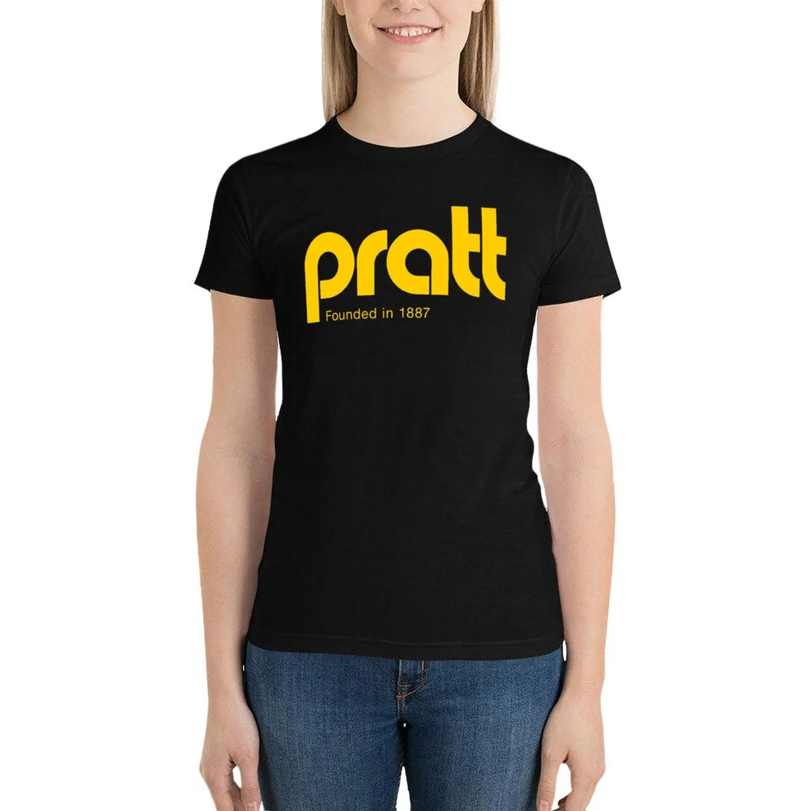 Pratt - retro logo black and gold T-Shirt animal print shirt for girls hippie clothes Female clothing summer top tops for Women
Pratt - retro logo black and gold T-Shirt animal print shirt for girls hippie clothes Female clothing summer top tops for Women