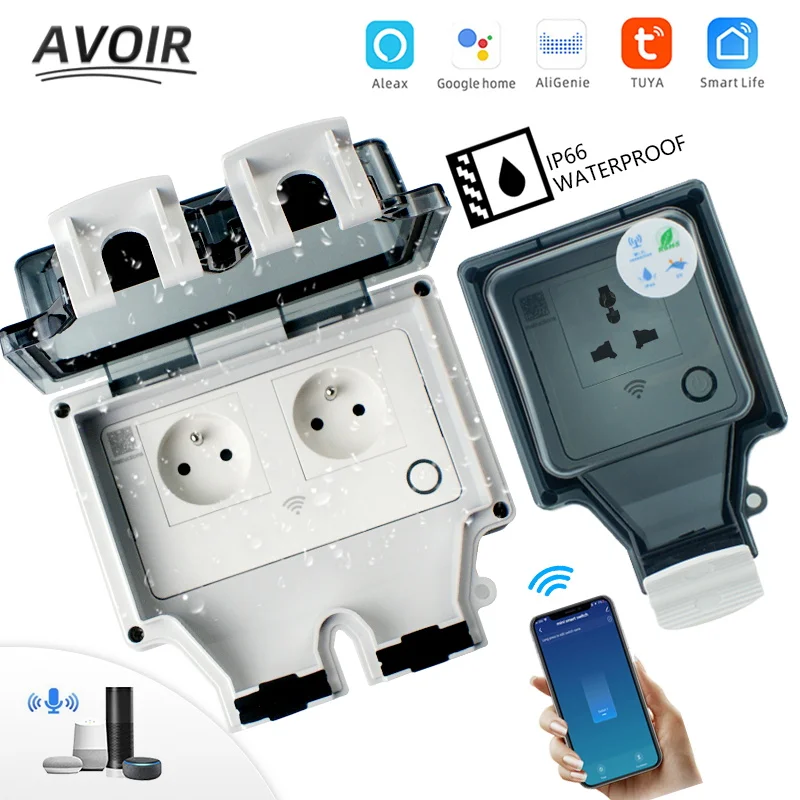 Avoir IP66 Waterproof Socket Outdoor Tuya Smart Outlet EU French Plug USB Charger Port Voice Control Work With Alexa Google Home
Avoir IP66 Waterproof Socket Outdoor Tuya Smart Outlet EU French Plug USB Charger Port Voice Control Work With Alexa Google Home