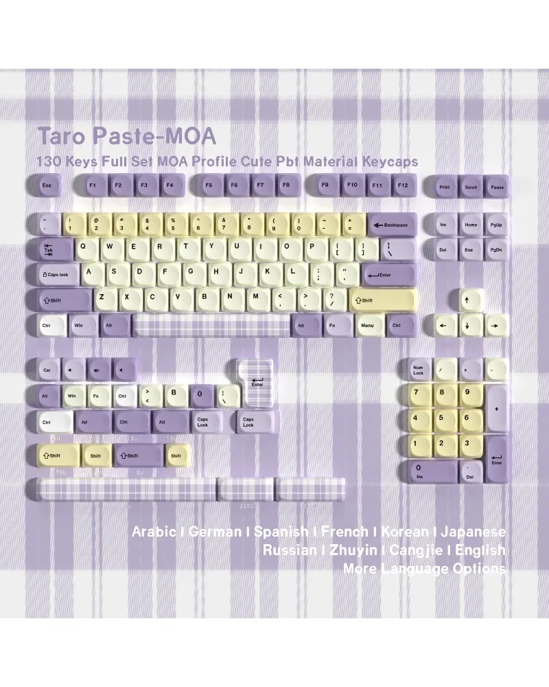 Mashed Taro Milk Fang MOA Profile PBT Sublimation Keycaps Korean Russian Brazilian Multilingual Split 7U Spacebar Keyboard Caps
Mashed Taro Milk Fang MOA Profile PBT Sublimation Keycaps Korean Russian Brazilian Multilingual Split 7U Spacebar Keyboard Caps