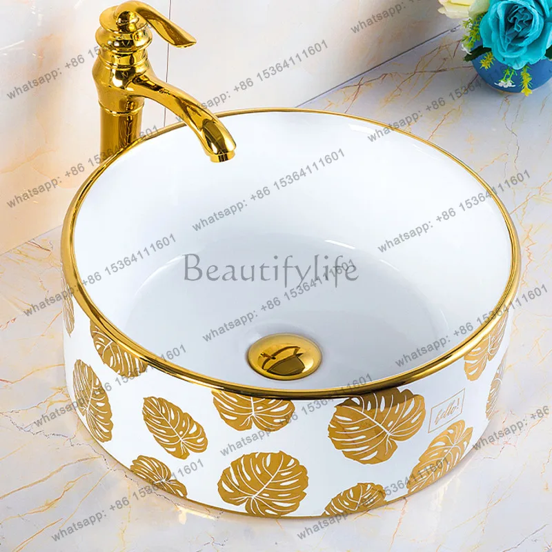 Nordic Luxury Bathroom Sinks Gold Wash Basin Ceramic Wash Basin Hotel Art Basin Toilet Creative Wash
Nordic Luxury Bathroom Sinks Gold Wash Basin Ceramic Wash Basin Hotel Art Basin Toilet Creative Wash
