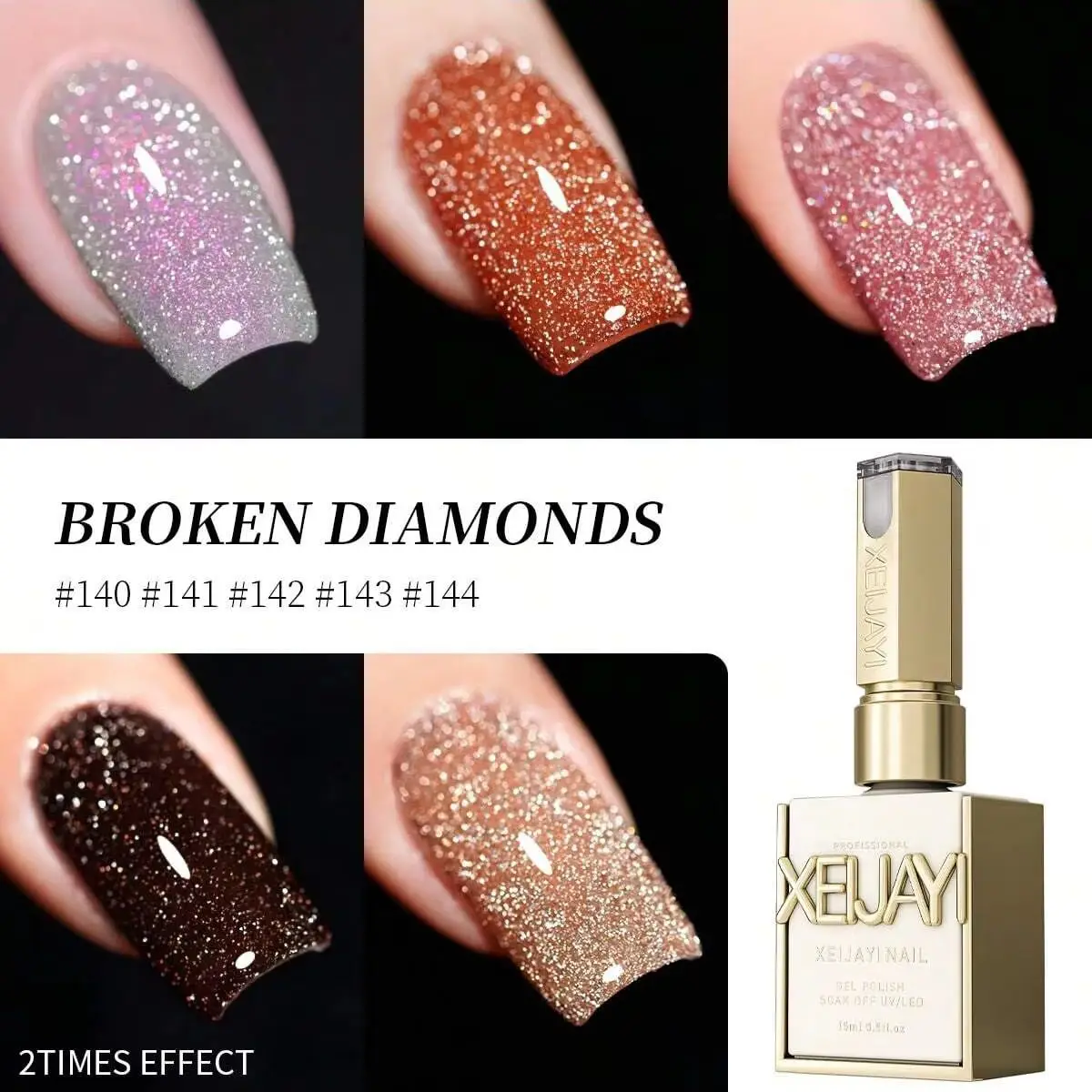 XEIJAYI 5 шт. Гель-лак для ногтей с бриллиантами, сверкающий градиентный гель с эффектом 2 раза, качество салона для энтузиастов ногтей
XEIJAYI 5 шт. Гель-лак для ногтей с бриллиантами, сверкающий градиентный гель с эффектом 2 раза, качество салона для энтузиастов ногтей